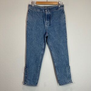 RTA Women's Cotton Blue Denim Jeans Size XS (29x24) Straight Crop Snapped